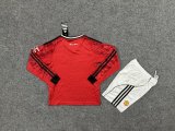 25/26 Manchester United  Home Long sleeved Kids Kits 1:1 Quality Soccer Jersey