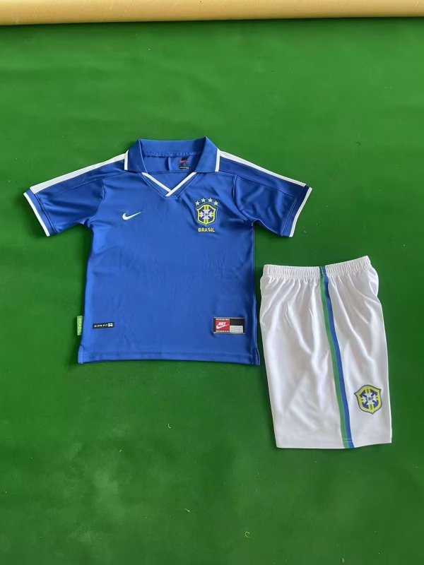 1997  Brazil Away Kids Retro 1:1 Quality Soccer Jersey