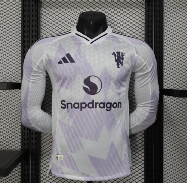 25/26 Manchester United Away Player Long Sleeve 1:1 Quality Soccer Jersey