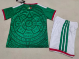 26/27 (2026)  Mexico Home Green Kids 1:1 Quality Soccer Jersey