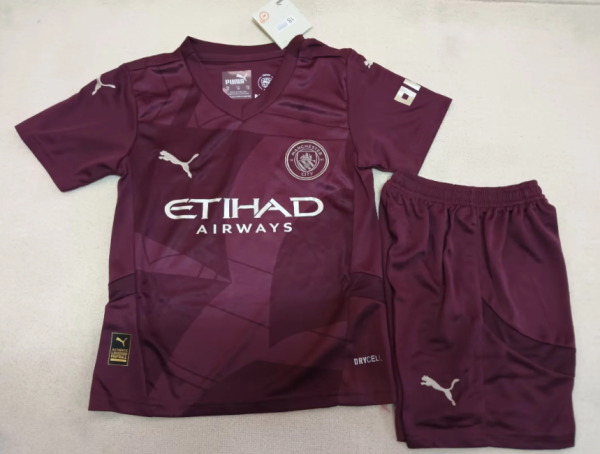 24/25 Manchester City Third Kids Kits 1:1 Quality Soccer Jersey