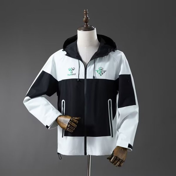 25/26 Betis  Interchange Jacket Black White Windbreaker
