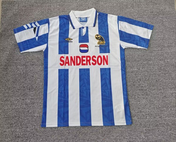 1992/1993 Sheffield Wednesday  Blue White Fans Retro 1:1 Quality Soccer Jersey
