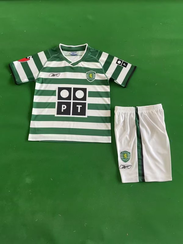 2003/2004 Sporting Lisbon Home Kids  Retro 1:1 Quality  Soccer Jersey