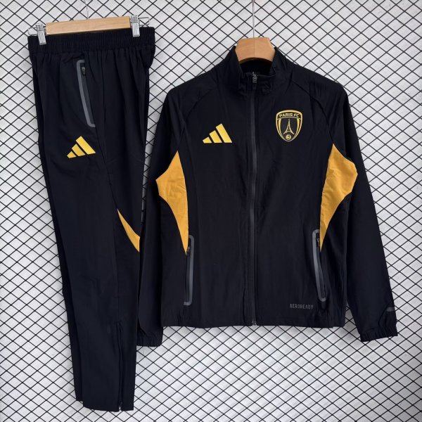 25/26 Paris FC Windbreaker Sets With pants Black 1:1 Quality Soccer Jersey