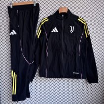 25/26 Juventus Windbreaker Sets With pants Black 1:1 Quality Soccer Jersey