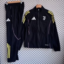 25/26 Juventus Windbreaker Sets With pants Black 1:1 Quality Soccer Jersey