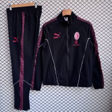 25/26 AC Milan Windbreaker Sets With pants Black 1:1 Quality Soccer Jersey