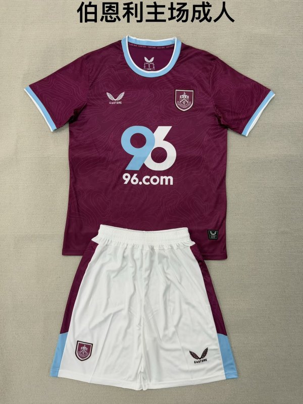 25/26 Burnley Home Adult Kits 1:1 Quality Soccer Jersey(成人套装)