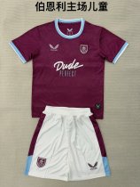 25/26  Burnley Home Kids Kits 1:1 Quality Soccer Jersey