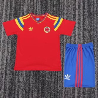 1990 Colombia  Away Kids Retro 1:1 Quality Soccer Jersey
