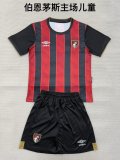 25/26 Bournemouth Home Kids Kits 1:1 Quality  Soccer Jersey
