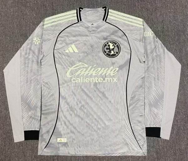 25/26 Club American Goalkeeper Orange Player Long sleeves 1:1 Quality Soccer Jersey