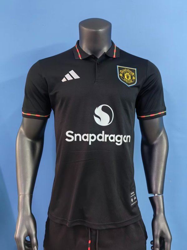 26/27 (2026)  Manchester United  Polo  Black  Fans 1:1 Quality Soccer Jersey