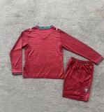 26/27 (2026)  Portugal Home Long sleeved Kids Kits 1:1 Quality Soccer Jersey
