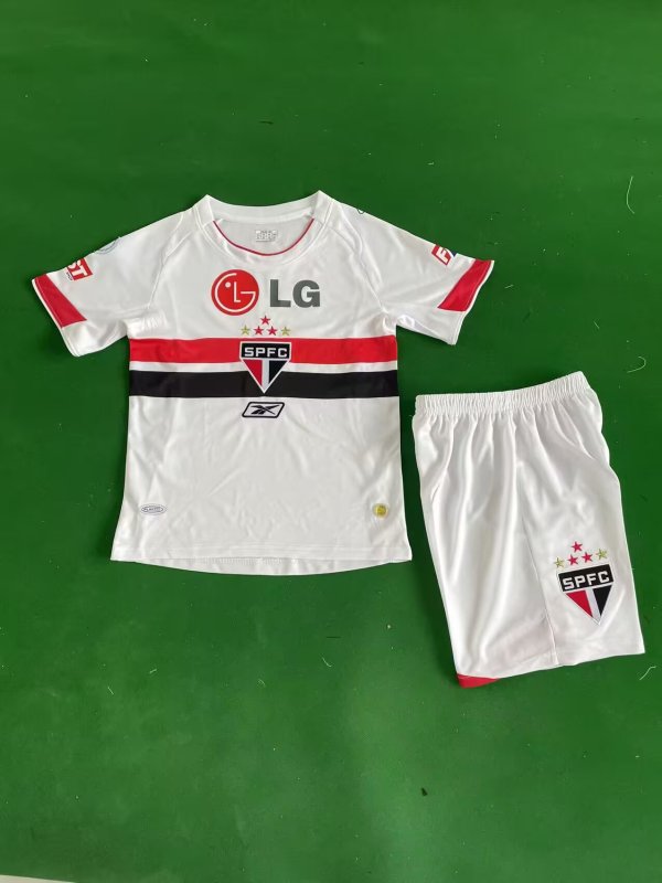 2007/2008 Sao Paulo Home  Kids Retro 1:1 Quality Soccer Jersey