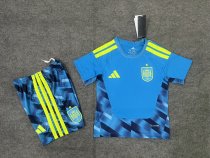 26/27（2026） Spain  Goalkeeper Blue Kids 1:1 Quality Soccer Jersey