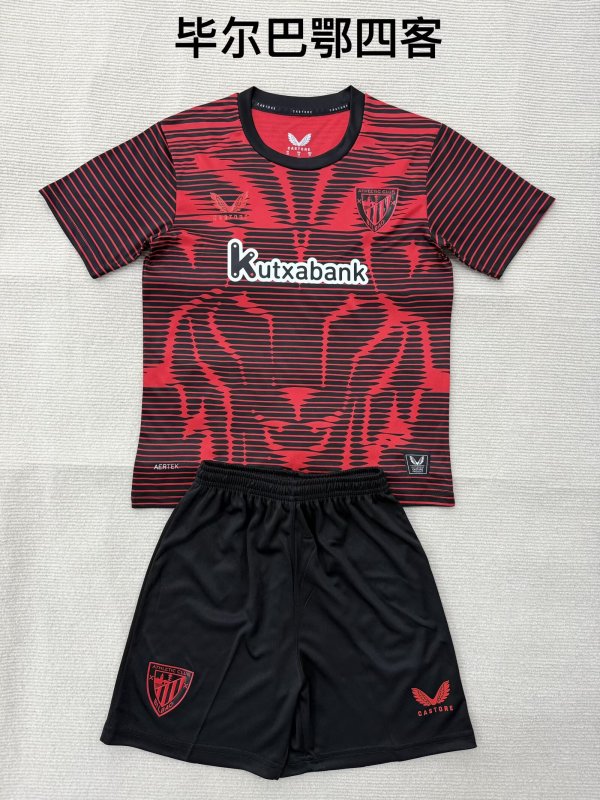 25/26 Athletic Bilbao Fourth Kids Kits 1:1 Quality  Soccer Jersey