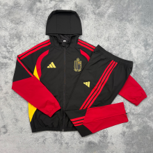 26/27 (2026) 	 Belgium Windbreaker Sets With pants Black 1:1 Quality Soccer Jersey