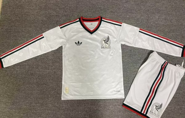 26/27（2026） Mexico Away Long sleeved Kids 1:1 Quality Soccer Jersey