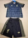 25/26  Liverpool Retro Black Special Edition Kids Kits 1:1 Quality Soccer Jersey