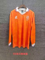 1993 Netherlands Home Long Sleeve Retro 1:1 Quality  Soccer Jersey