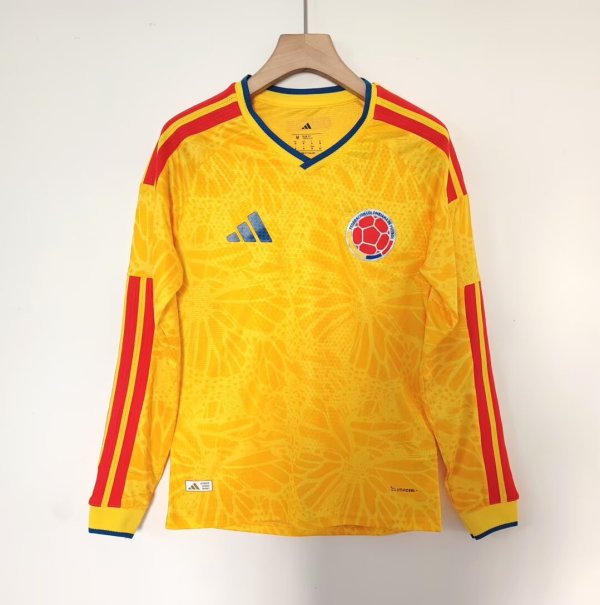 26/27（2026）Colombia Home  Yellow Long Sleeves Fans 1:1 Quality Soccer Jersey