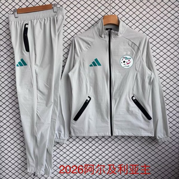 26/27 (2026) Algeria Home Grey Training Tracksuit 1:1 Quality Soccer Jersey