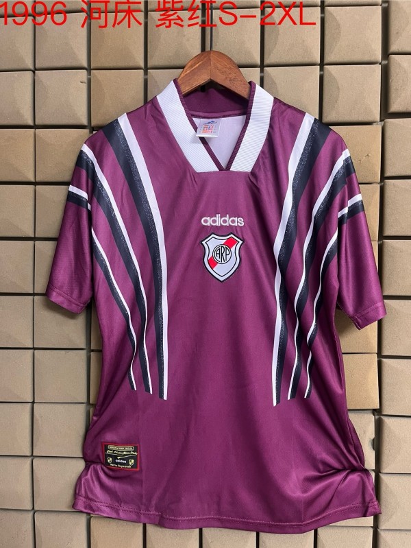 1996 Retro River Plate Purplish Red Retro 1:1 Quality Soccer Jersey