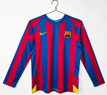 欧冠版 2005/2006 Barcelona Home Long Sleeve 1:1 Quality Retro Soccer Jersey