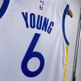 2023 Golden State Warriors V-neck White #6 YOUNG  1:1 Quality NBA Jersey