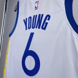 2023 Golden State Warriors V-neck White #6 YOUNG  1:1 Quality NBA Jersey