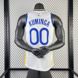 2023 Golden State Warriors V-neck White #00 KUMINGA  1:1 Quality NBA Jersey