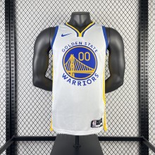 2023 Golden State Warriors V-neck White #00 KUMINGA  1:1 Quality NBA Jersey