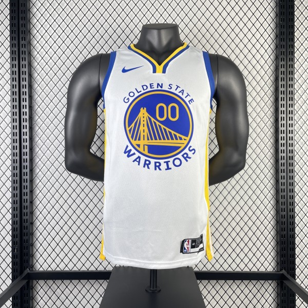 2023 Golden State Warriors V-neck White #00 KUMINGA  1:1 Quality NBA Jersey