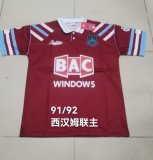 1991/1992 West Ham  Home Retro Fans 1:1 Quality Soccer Jersey