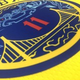 2018 Golden State Warriors Yellow V-Neck China Dragon Robe #11 THOMPSON   1:1  Quality NBA Season Jerseys