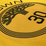 2018 Golden State Warriors Yellow V-Neck Reward Edition #30 CURRY 1:1  Quality NBA Season Jerseys