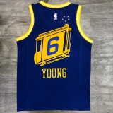 2021 Golden State Warriors Blue Tram City Edition #6 YOUNG 1:1  Quality NBA Season Jerseys