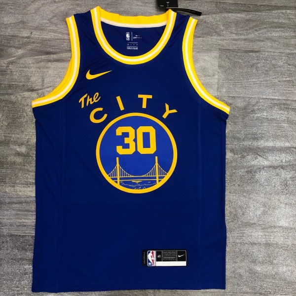 2021 Golden State Warriors Blue Tram City Edition #30 CURRY1:1  Quality NBA Season Jerseys