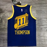 2021 Golden State Warriors Blue Tram City Edition #11 THOMPSON 1:1  Quality NBA Season Jerseys