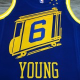 2021 Golden State Warriors Blue Tram City Edition #6 YOUNG 1:1  Quality NBA Season Jerseys