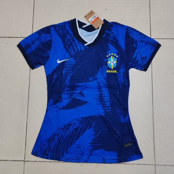 2023/2024 Brazil Training Blue  Women  Fans 1:1 Quality Soccer Jersey