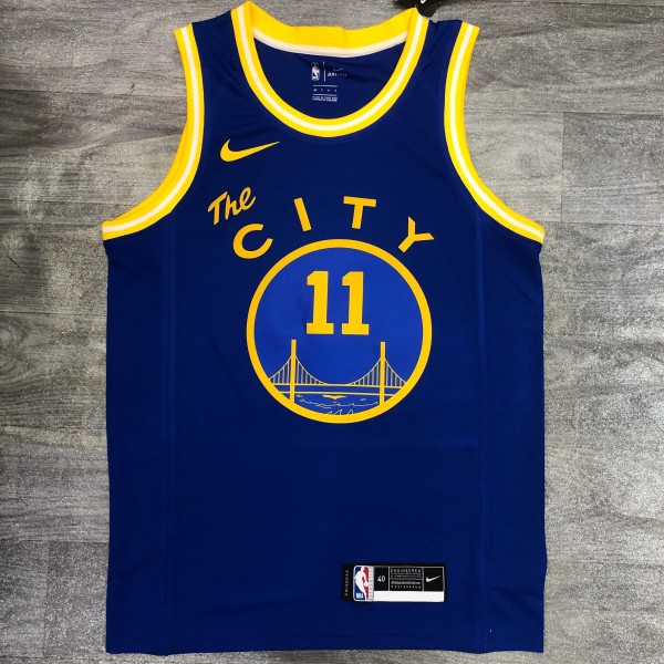 2021 Golden State Warriors Blue Tram City Edition #11 THOMPSON 1:1  Quality NBA Season Jerseys