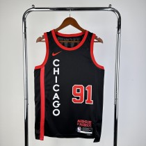 2024 Chicago Bulls Black City Edition #91 RODMAN  1:1  Quality NBA Season Jerseys