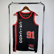 2024 Chicago Bulls Black City Edition #91 RODMAN  1:1  Quality NBA Season Jerseys