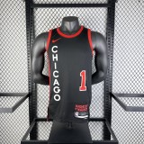 2024 Chicago Bulls Black City Edition #1 ROSE1:1  Quality NBA Season Jerseys