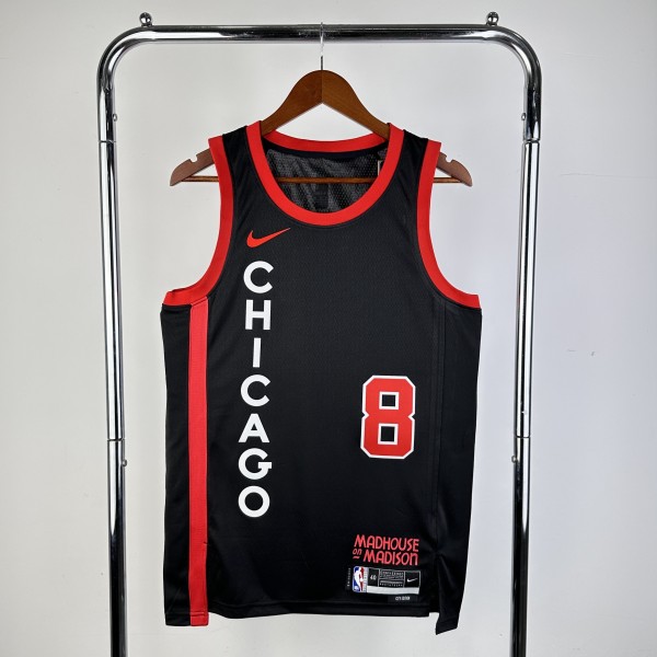 2024 Chicago Bulls Black City Edition #8 LAVINE  1:1  Quality NBA Season Jerseys