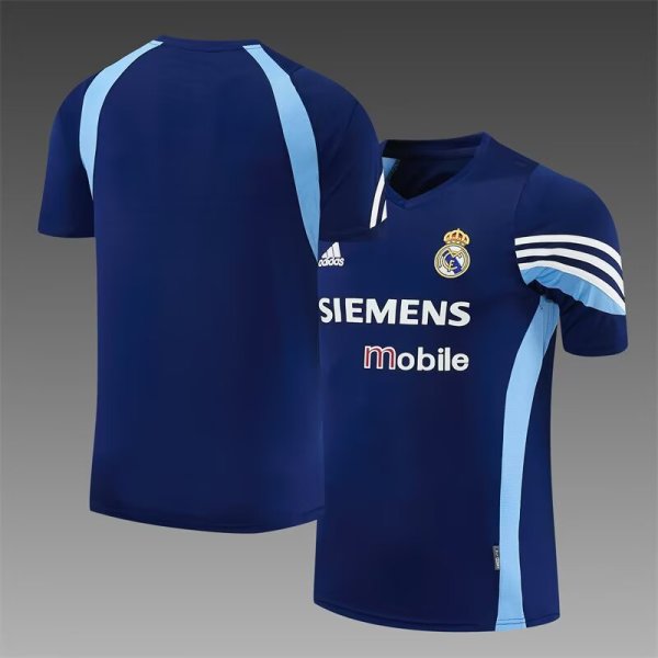 2003/2004  Real Madrid Training Royal Blue  Fans Retro 1:1 Quality Soccer Jersey