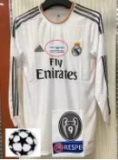 2013-2014 Real Madrid Home Long Sleeve 1:1 Quality Retro Soccer Jersey
